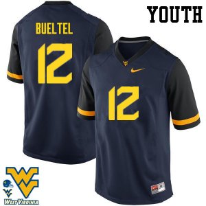 Youth West Virginia Mountaineers NCAA #12 Jack Bueltel Navy Authentic Nike Stitched College Football Jersey ZL15U34TZ